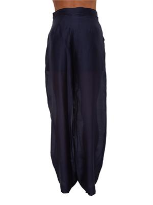 Pantaloni Micheline Kocca in tessuto fluido blu in DONNA