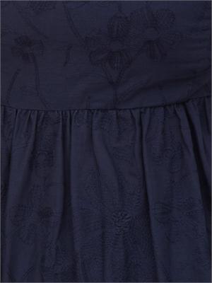 Top Mirto Kocca in cotone blu e ricami ton sur ton in DONNA
