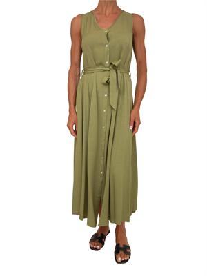 Abito lungo Largo Kocca in misto viscosa e lino terracotta in DONNA