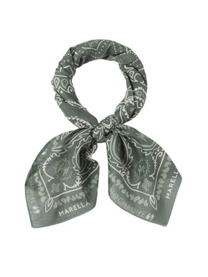 Foulard Marella in cotone verde stampa bandana in DONNA