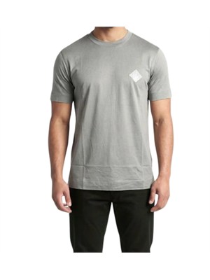 T-shirt Emporio Armani in tessuto verde con logo in UOMO