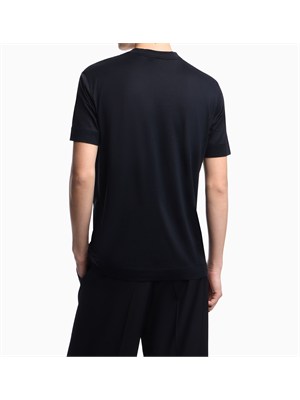 T-shirt Emporio Armani in tessuto blu con logo in UOMO
