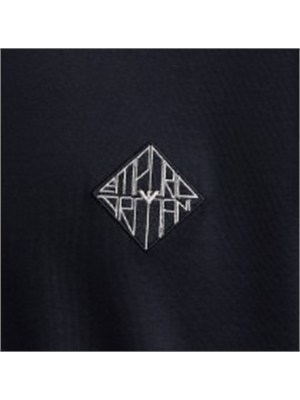 T-shirt Emporio Armani in tessuto blu con logo in UOMO