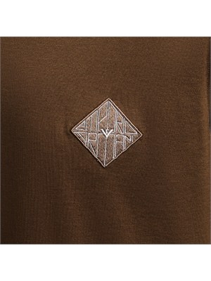 T-shirt Emporio Armani in tessuto marrone con logo in UOMO