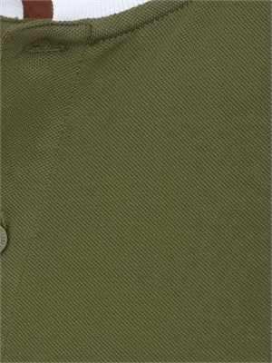 Polo SUN68 in cotone verde con profili in UOMO
