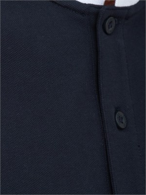 Polo SUN68 in cotone blu con profili in UOMO