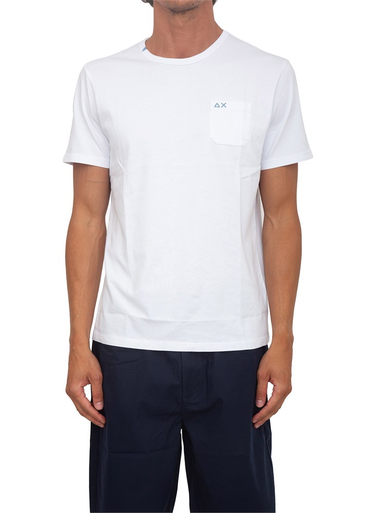 T-shirt Sun68 uomo in cotone bianco