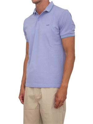 Polo SUN68 uomo in piquet di cotone lilla in UOMO