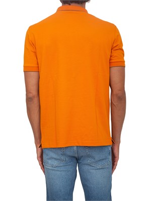 Polo SUN68 uomo in piquet di cotone arancione in UOMO