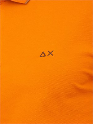 Polo SUN68 uomo in piquet di cotone arancione in UOMO