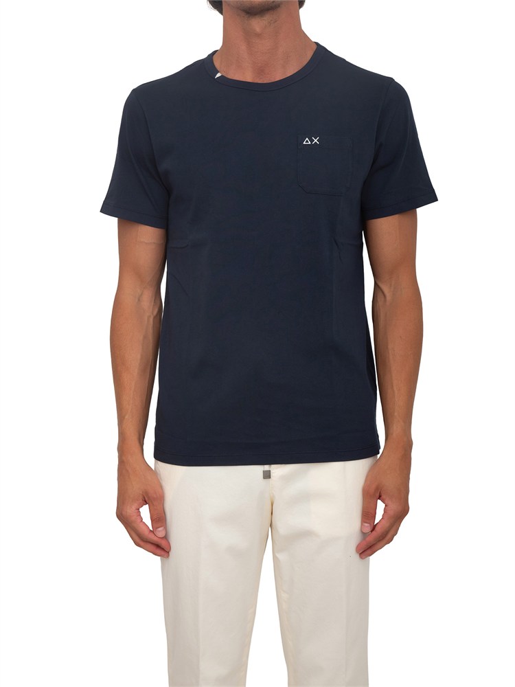 T-shirt Sun68 uomo in cotone blu