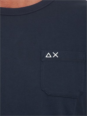 T-shirt Sun68 uomo in cotone blu in UOMO