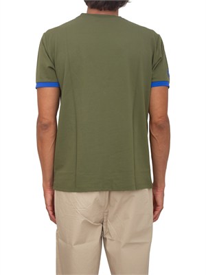 T-shirt Sun68 in piquet di cotone verde in UOMO
