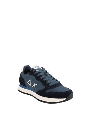 Sneaker Tom SUN68 in tessuto e pelle blu in UOMO