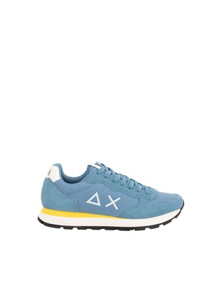Sneaker Tom SUN68 in tessuto e pelle azzurre in UOMO