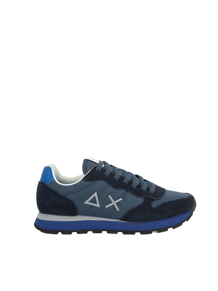 Sneaker Tom SUN68 in tessuto e pelle blu
