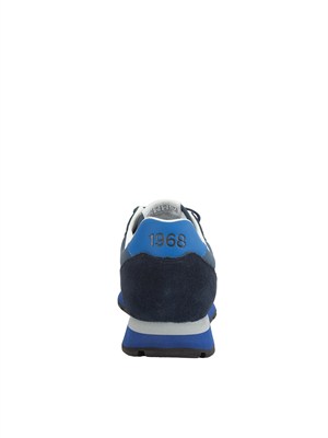 Sneaker Tom SUN68 in tessuto e pelle blu in UOMO