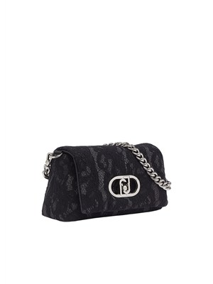 Borsa La Puffy Liu Jo in denim grigio e pizzo valencienne in DONNA