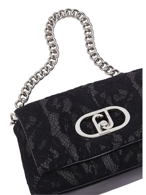 Borsa La Puffy Liu Jo in denim grigio e pizzo valencienne in DONNA