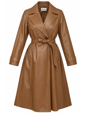 EMME MARELLA Trench Soledad Marella in tessuto spalmato cammello in DONNA