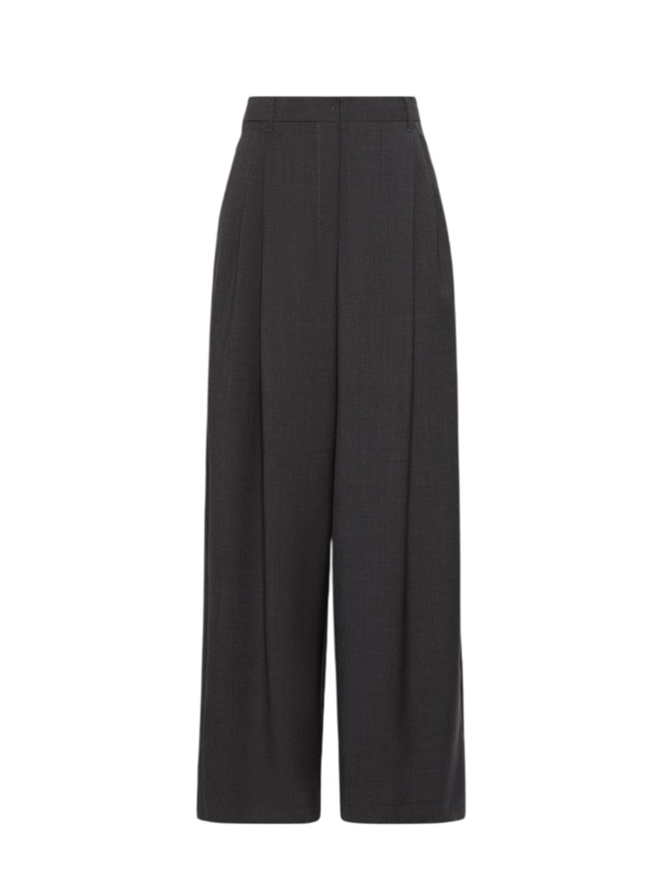 Pantalone Taro 'S Max Mara in tela di pura lana stretch grigio