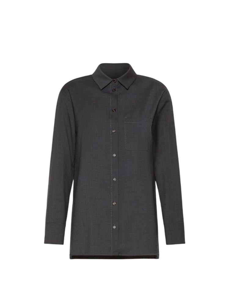 Camicia Opera 'S Max Mara in tela di pura lana stretch grigia