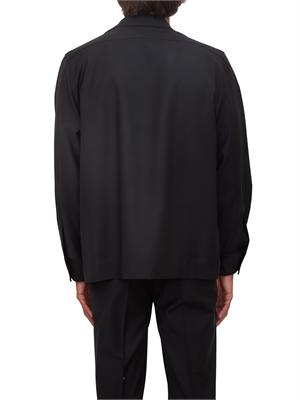 Camicia overshirt Aiace Galassi misto lana nera in UOMO