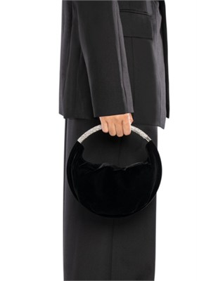 Borsa Twenty Fourhaitch Mercury nera manico gioiello in DONNA