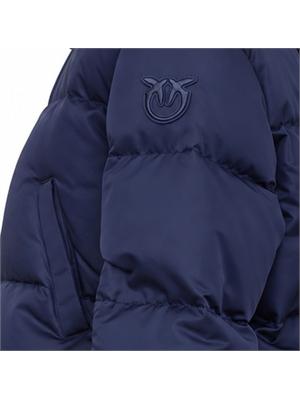 Piumino Piastraia Pinko in raso tecnico blu in DONNA