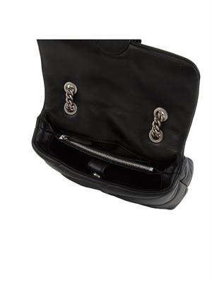 Borsa Pinko Mini Love Bag Puff in pelle nera e fibbia argento in DONNA