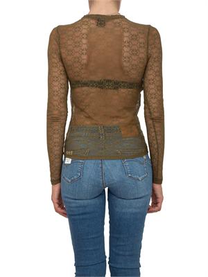 Maglietta top Rover Pinko in pizzo verde logo love birds in DONNA