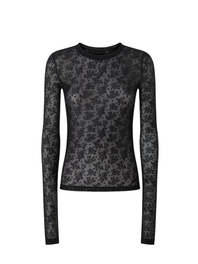Maglia top Casalferro Pinko pizzo nero