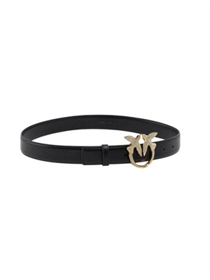 Cintura Pinko in pelle nera con fibbia oro in DONNA