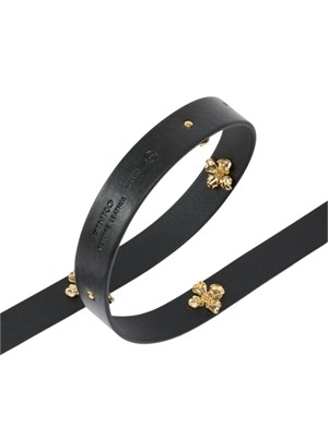 Cintura Pinko in pelle nera con fibbia oro in DONNA