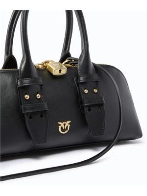 Borsa bowling Pinko Escape Bag in pelle nera in DONNA