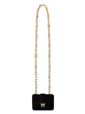 Portacarte Pinko Pocket Necklace in pelle nera in DONNA