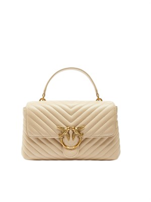Borsa Pinko Lady Love Bag Puff in pelle beige in DONNA