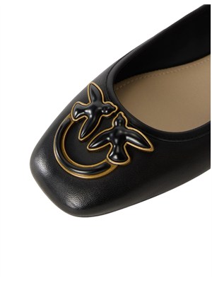Ballerine Pinko in nappa nera con logo in DONNA