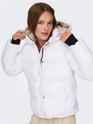 ONLY 15287909 Wht Onlann Puffer Nero-Marrone-Bianco Donna in Abbigliamento