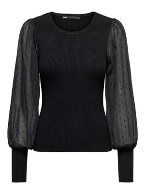 ONLY 15302352 Blk Onljasmine Tshirt Nero Donna in Abbigliamento