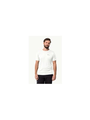 JACK WOLFSKIN 1807072 5488 T-Shirt Mc Bianco Uomo in Abbigliamento