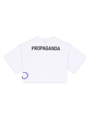 PROPAGANDA 23FWPRTS913 Tee Wht Lg Vrt Bianco Donna in Abbigliamento