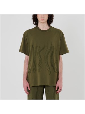 IUTER-OCTOPUS 23WOTS03 Tee Arm Oct.Outlin Verde Uomo in Abbigliamento