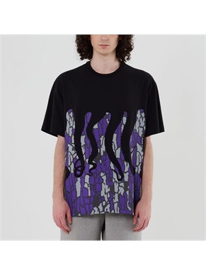 IUTER-OCTOPUS 23WOTS10 Tee Blk Oct.Huntin Viola-Nero Uomo in Abbigliamento