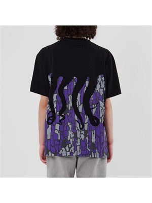 IUTER-OCTOPUS 23WOTS10 Tee Blk Oct.Huntin Viola-Nero Uomo in Abbigliamento