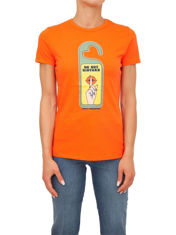 T-SHIRT LOVE MOSCHINO ARANCIONE
