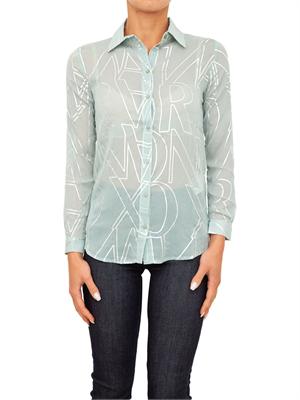 CAMICIA MANICA LUNGA ARMANI EXCHANGE VERDE ACQUA in DONNA