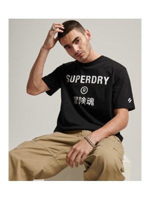 SUPERDRY M1011656A Gi5 Blk2 T-Shirt Nero Uomo in Abbigliamento