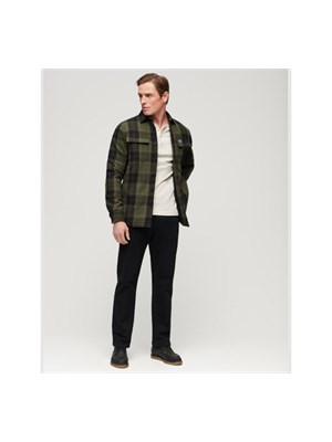 SUPERDRY M4010720A 9ZB Giacca Quadri Verde Uomo in Abbigliamento