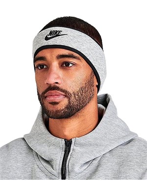 NIKE Headband Club Fleece Grigio Scuro/Nero Unisex in Accessori